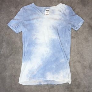 PINK blue tie dye tee